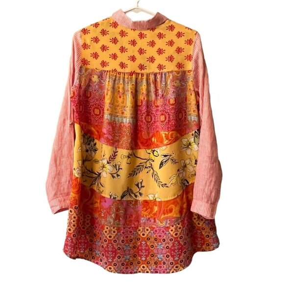 Soft Surroundings Women Eden Island Linen Shirt Size‎ Small Floral Loose Light - Picture 2 of 12